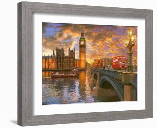 Westminster Sunset-Dominic Davison-Framed Premium Giclee Print