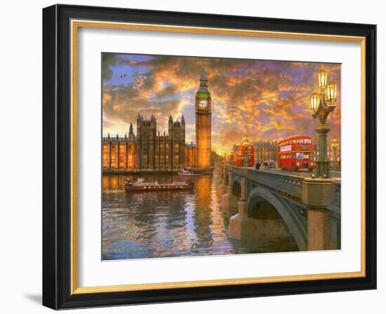 Westminster Sunset-Dominic Davison-Framed Premium Giclee Print