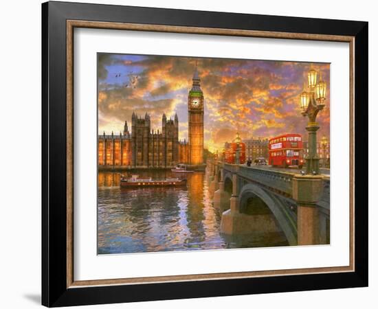 Westminster Sunset-Dominic Davison-Framed Art Print