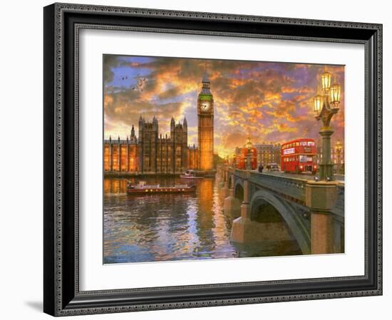 Westminster Sunset-Dominic Davison-Framed Art Print