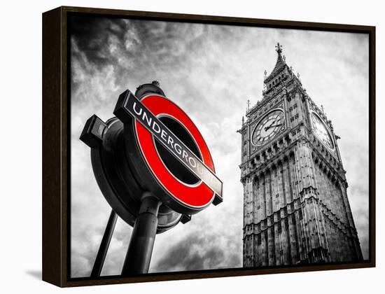 Westminster Underground Sign - Subway Station Sign - Big Ben - City of London - UK - England-Philippe Hugonnard-Framed Premier Image Canvas