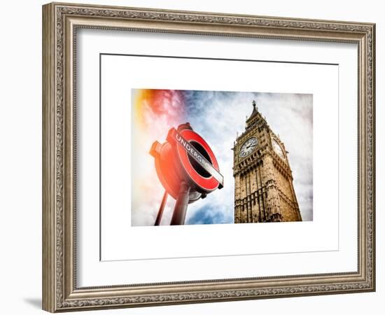 Westminster Underground Sign - Subway Station Sign - Big Ben - City of London - UK - England-Philippe Hugonnard-Framed Art Print