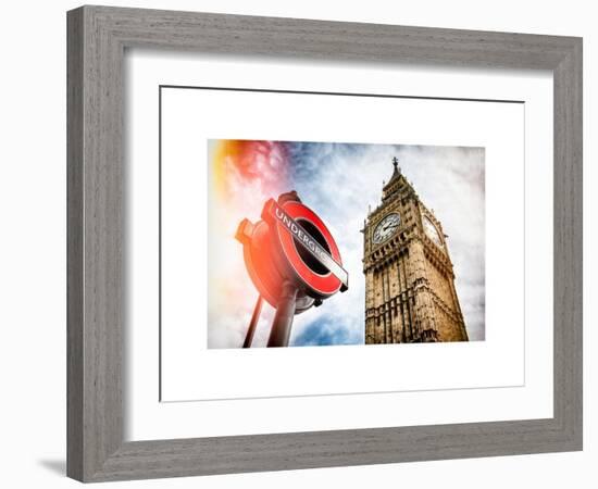 Westminster Underground Sign - Subway Station Sign - Big Ben - City of London - UK - England-Philippe Hugonnard-Framed Art Print