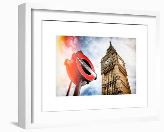 Westminster Underground Sign - Subway Station Sign - Big Ben - City of London - UK - England-Philippe Hugonnard-Framed Art Print