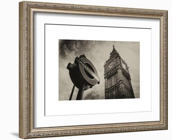 Westminster Underground Sign - Subway Station Sign - Big Ben - City of London - UK - England-Philippe Hugonnard-Framed Art Print