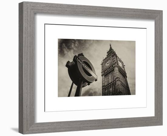 Westminster Underground Sign - Subway Station Sign - Big Ben - City of London - UK - England-Philippe Hugonnard-Framed Art Print