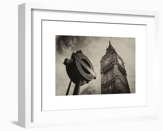 Westminster Underground Sign - Subway Station Sign - Big Ben - City of London - UK - England-Philippe Hugonnard-Framed Art Print