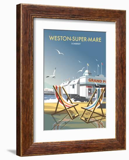 Weston Super Mare - Dave Thompson Contemporary Travel Print-Dave Thompson-Framed Art Print