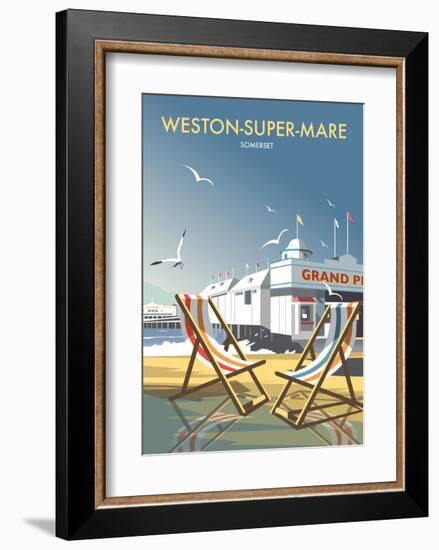 Weston Super Mare - Dave Thompson Contemporary Travel Print-Dave Thompson-Framed Art Print