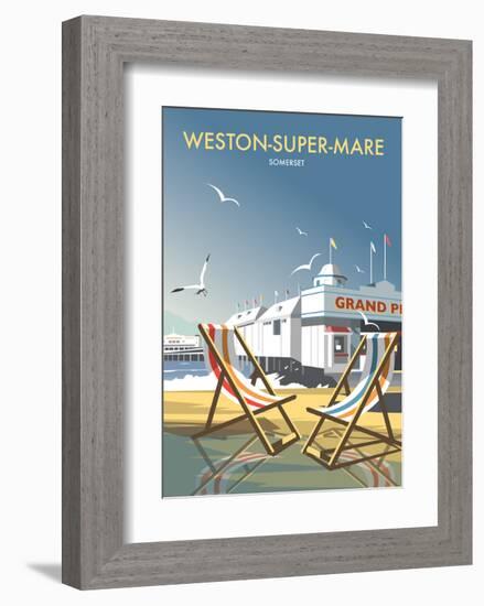 Weston Super Mare - Dave Thompson Contemporary Travel Print-Dave Thompson-Framed Art Print