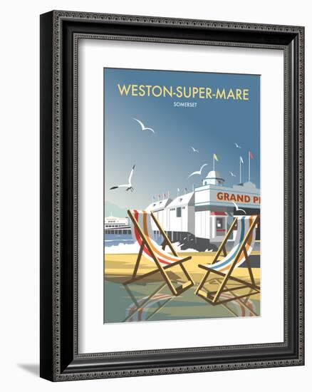 Weston Super Mare - Dave Thompson Contemporary Travel Print-Dave Thompson-Framed Art Print