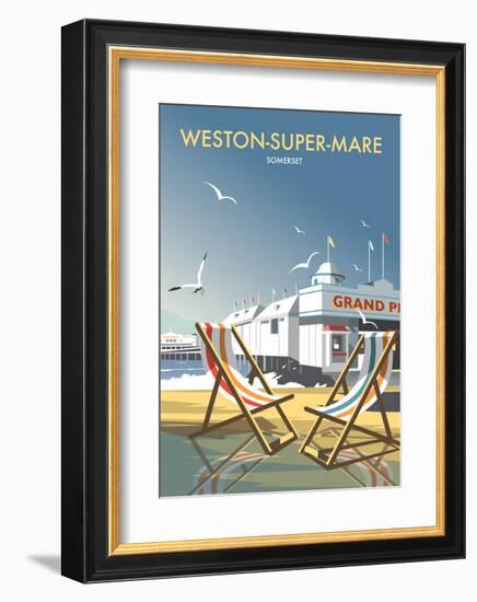 Weston Super Mare - Dave Thompson Contemporary Travel Print-Dave Thompson-Framed Art Print