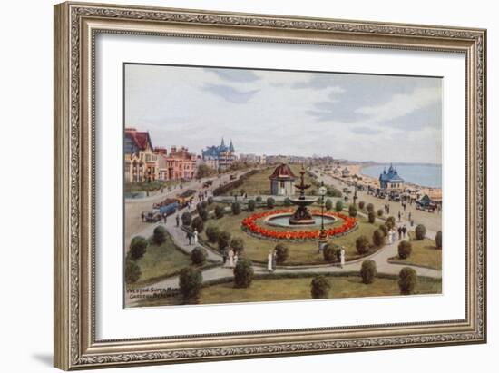 Weston-Super-Mare, Gardens, Beach R-Alfred Robert Quinton-Framed Giclee Print