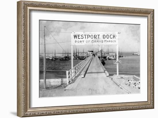 Westport Dock in Grays Harbor, WA Photograph - Grays Harbor, WA-Lantern Press-Framed Art Print