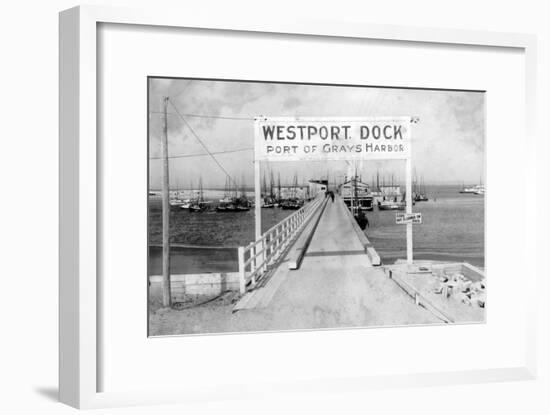 Westport Dock in Grays Harbor, WA Photograph - Grays Harbor, WA-Lantern Press-Framed Art Print