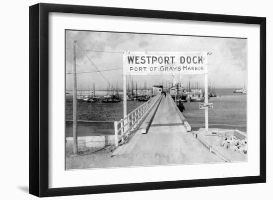 Westport Dock in Grays Harbor, WA Photograph - Grays Harbor, WA-Lantern Press-Framed Art Print