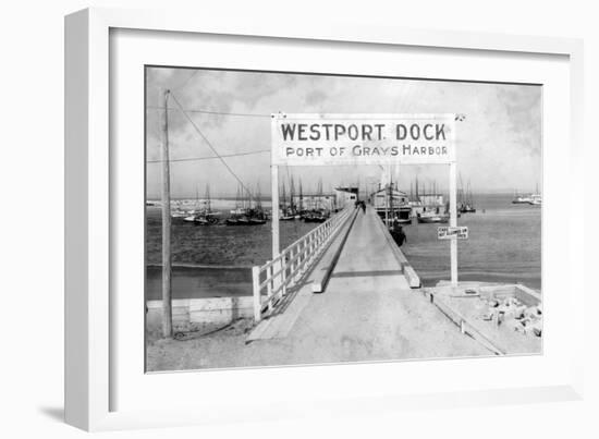 Westport Dock in Grays Harbor, WA Photograph - Grays Harbor, WA-Lantern Press-Framed Art Print