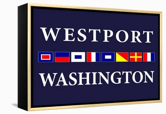 Westport, Washington - Nautical Flags-Lantern Press-Framed Stretched Canvas