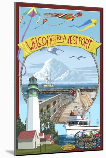 Westport, Washington Views-Lantern Press-Mounted Art Print