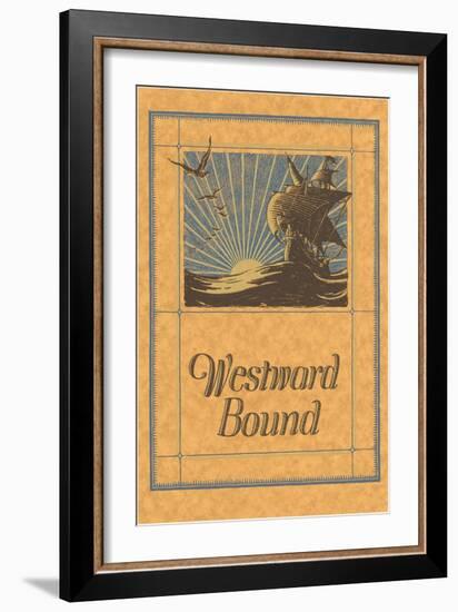 Westward Bound Galleon on Sea-null-Framed Giclee Print