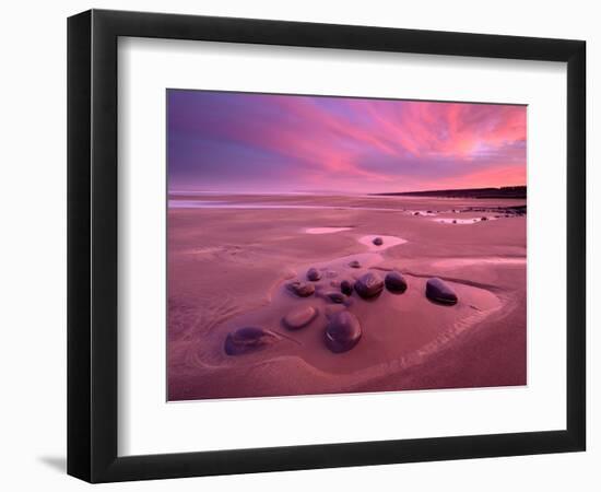Westward Ho! beach at sunrise, Devon, UK-Ross Hoddinott-Framed Photographic Print