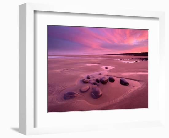 Westward Ho! beach at sunrise, Devon, UK-Ross Hoddinott-Framed Photographic Print