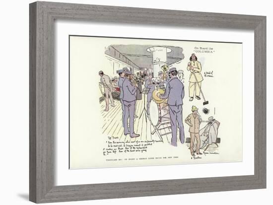 Westward Ho! on Board a German Liner Bound for New York-Phil May-Framed Giclee Print