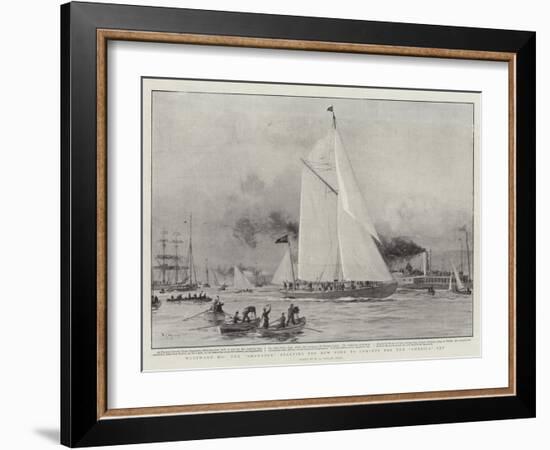 Westward Ho, the Shamrock Starting for New York to Compete for the America Cup-William Lionel Wyllie-Framed Giclee Print