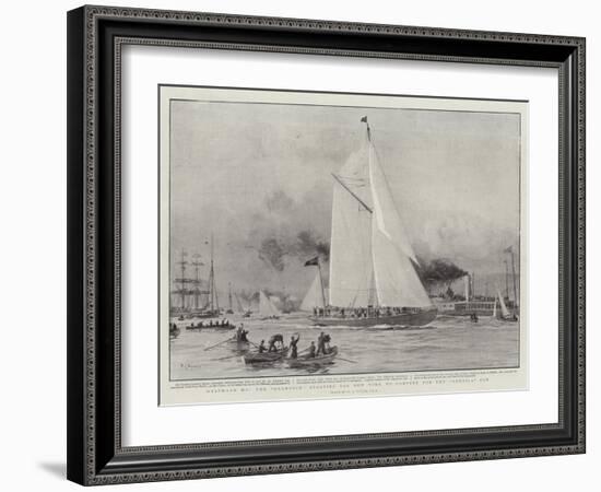 Westward Ho, the Shamrock Starting for New York to Compete for the America Cup-William Lionel Wyllie-Framed Giclee Print