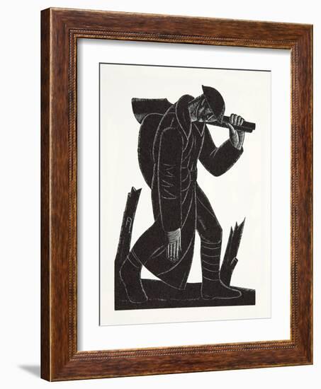 Westward Hoe!, after a Drawing by David James, 1921-Eric Gill-Framed Giclee Print