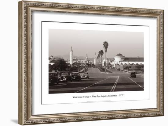 Westwood Village, West Los Angeles, California, 1937-null-Framed Art Print