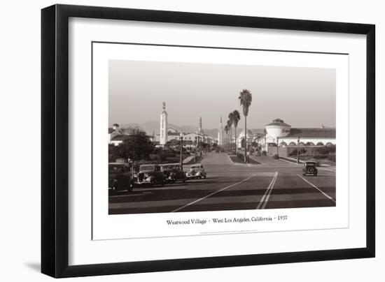 Westwood Village, West Los Angeles, California, 1937-null-Framed Art Print