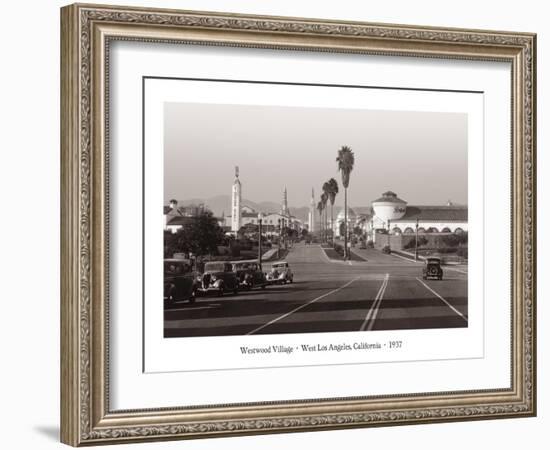 Westwood Village, West Los Angeles, California, 1937-null-Framed Art Print