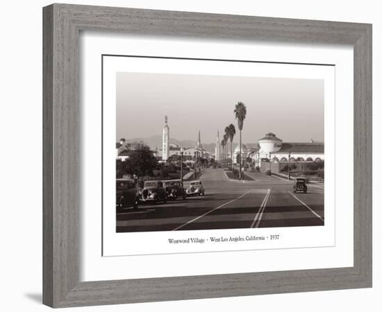 Westwood Village, West Los Angeles, California, 1937-null-Framed Art Print