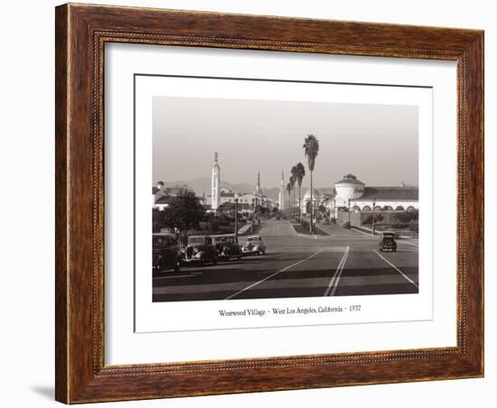 Westwood Village, West Los Angeles, California, 1937-null-Framed Art Print