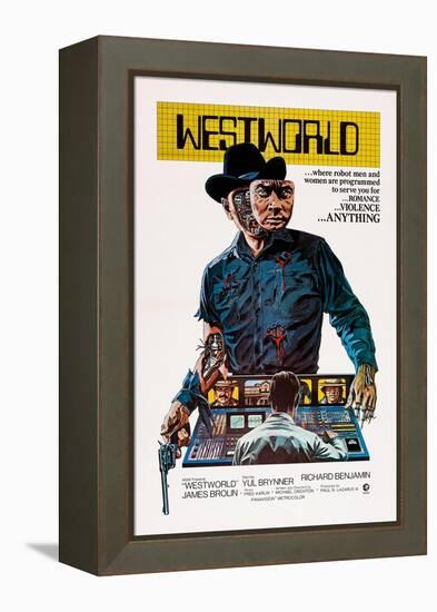 Westworld, Yul Brynner, 1973-null-Framed Stretched Canvas