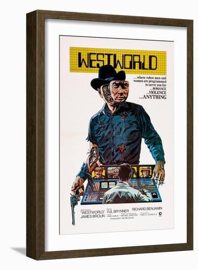 Westworld, Yul Brynner, 1973-null-Framed Art Print