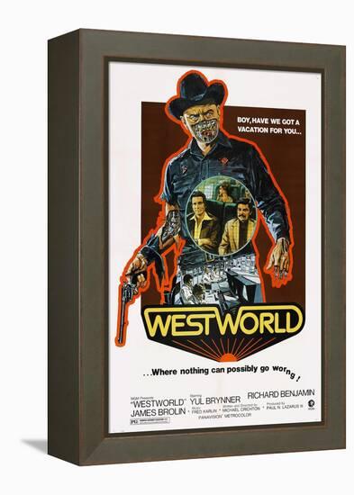 Westworld, Yul Brynner, James Brolin, Richard Benjamin, 1973-null-Framed Stretched Canvas