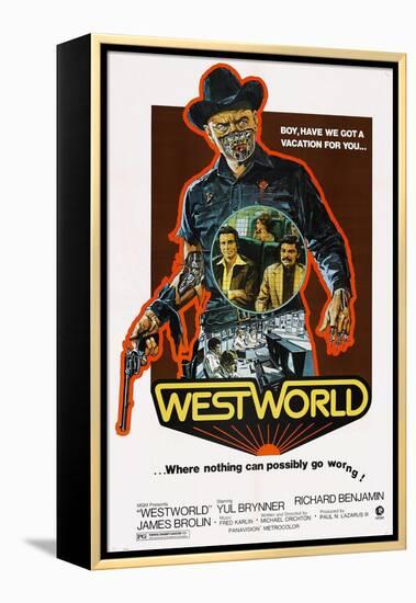 Westworld, Yul Brynner, James Brolin, Richard Benjamin, 1973-null-Framed Stretched Canvas