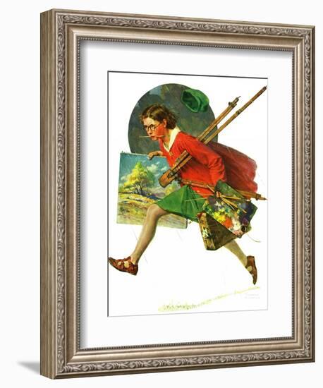 "Wet Paint", April 12,1930-Norman Rockwell-Framed Giclee Print