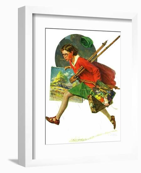 "Wet Paint", April 12,1930-Norman Rockwell-Framed Giclee Print