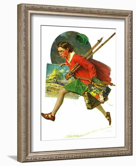 "Wet Paint", April 12,1930-Norman Rockwell-Framed Giclee Print