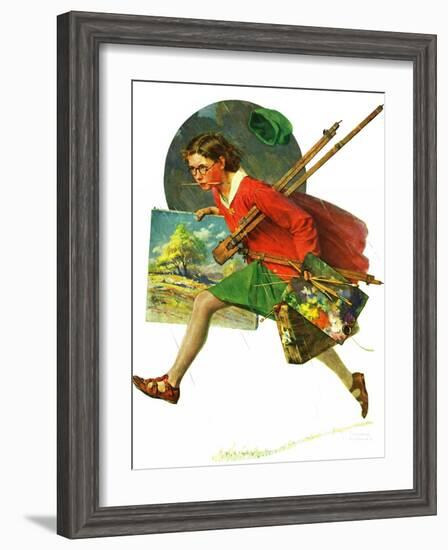 "Wet Paint", April 12,1930-Norman Rockwell-Framed Giclee Print