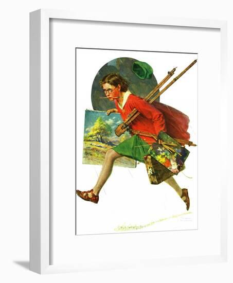 "Wet Paint", April 12,1930-Norman Rockwell-Framed Giclee Print