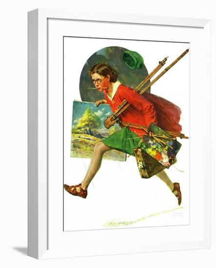 "Wet Paint", April 12,1930-Norman Rockwell-Framed Premium Giclee Print