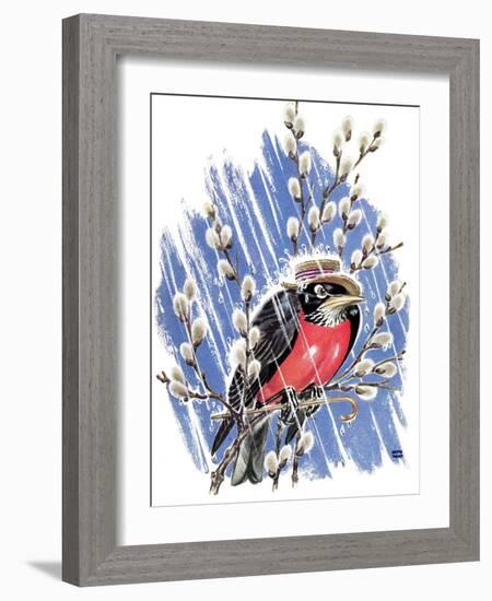 Wet Robin - Child Life-Keith Ward-Framed Giclee Print