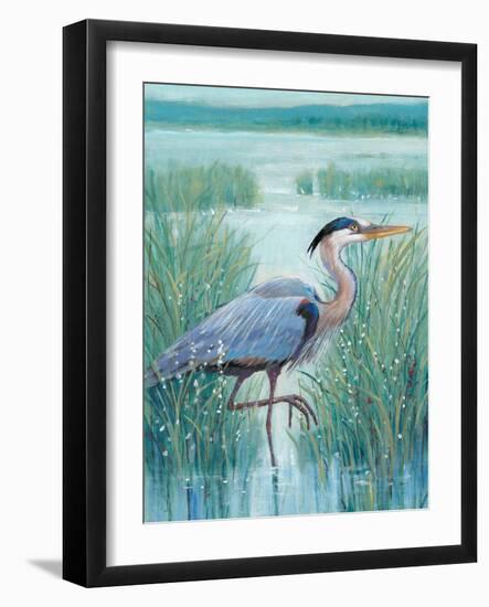 Wetland Heron I-Tim OToole-Framed Art Print