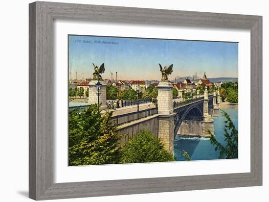 Wettstein Bridge, Basel, Switzerland, C1936-null-Framed Giclee Print