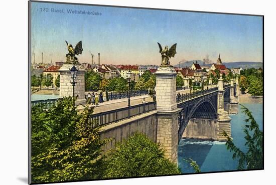 Wettstein Bridge, Basel, Switzerland, C1936-null-Mounted Giclee Print