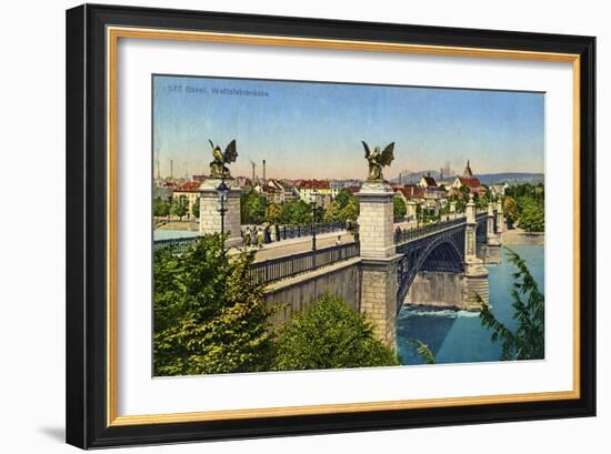 Wettstein Bridge, Basel, Switzerland, C1936-null-Framed Giclee Print